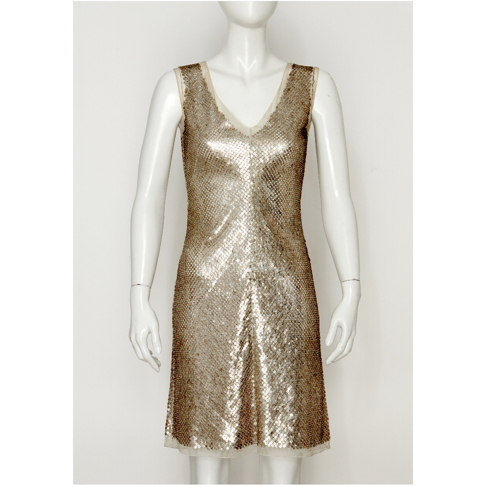 Custom Made Champagne Color Sequin Dress